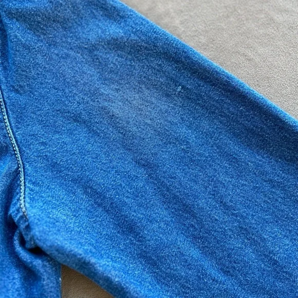 NY Jeans Company Womens Shirt Western Denim Blue Pearl Snap Front, Long Sleeve - Picture 11 of 11